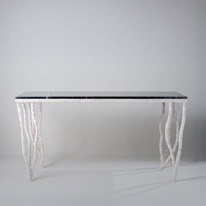 Kitty Console Table - Drift White with Nero Marquina