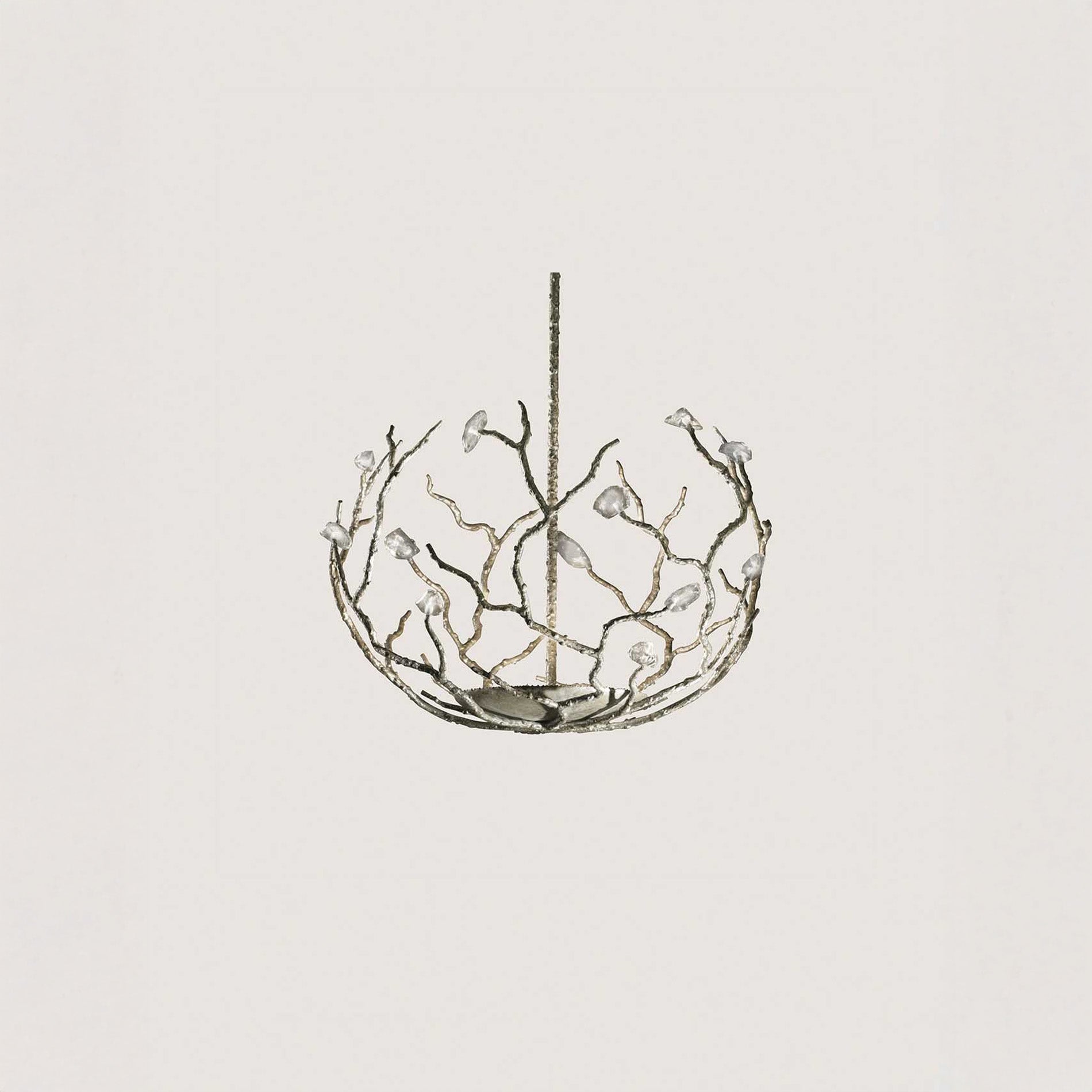 Large Blossom Chandelier - Decayed Silver With Glass