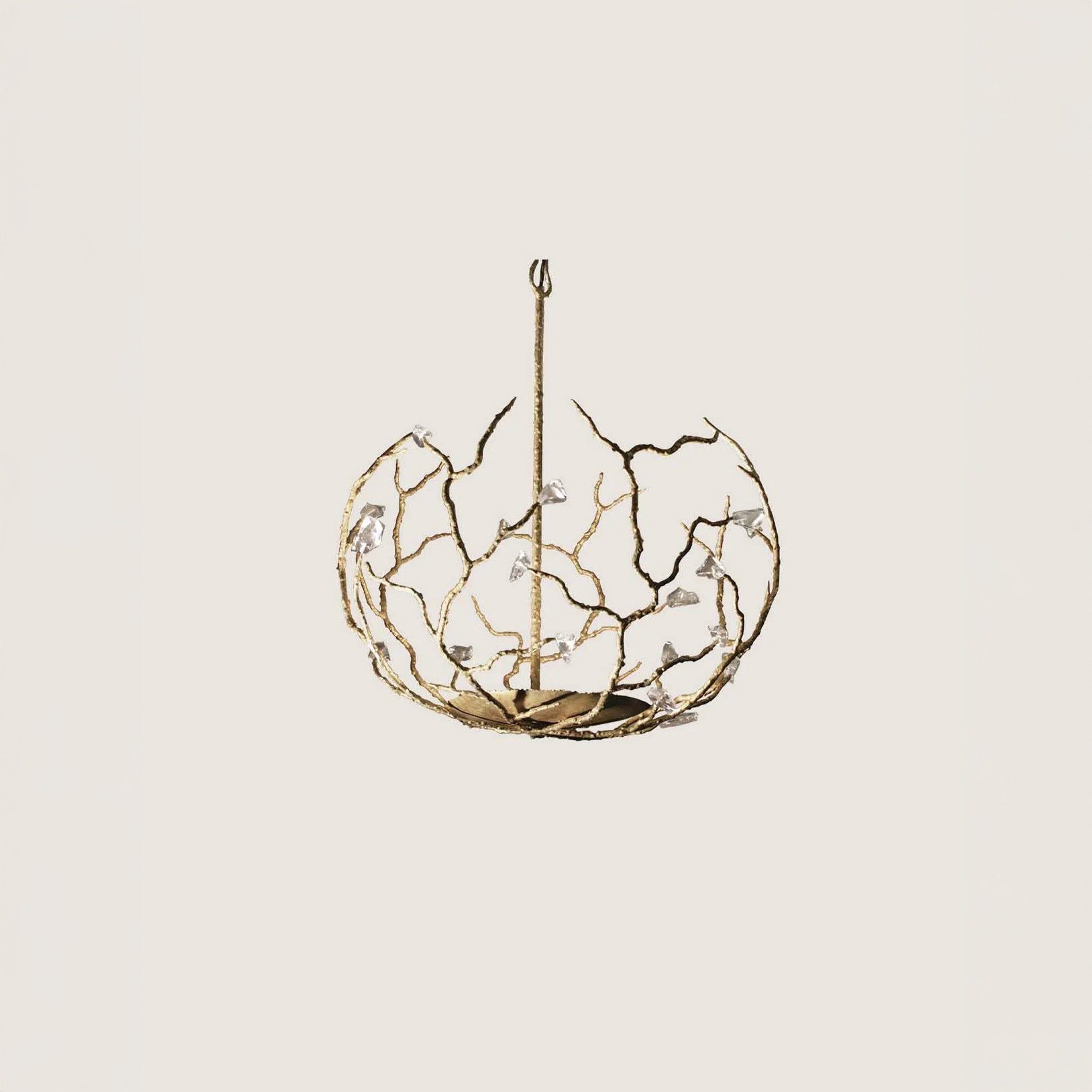 Large Blossom Chandelier - White Gold With Glass
