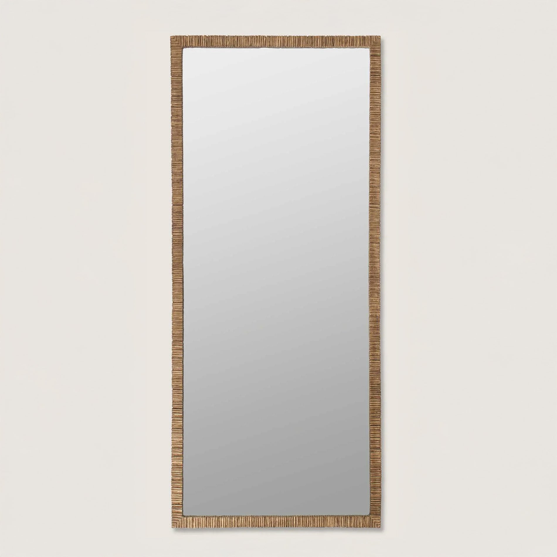Large Rectangular Trevose - Mirror - French Brass