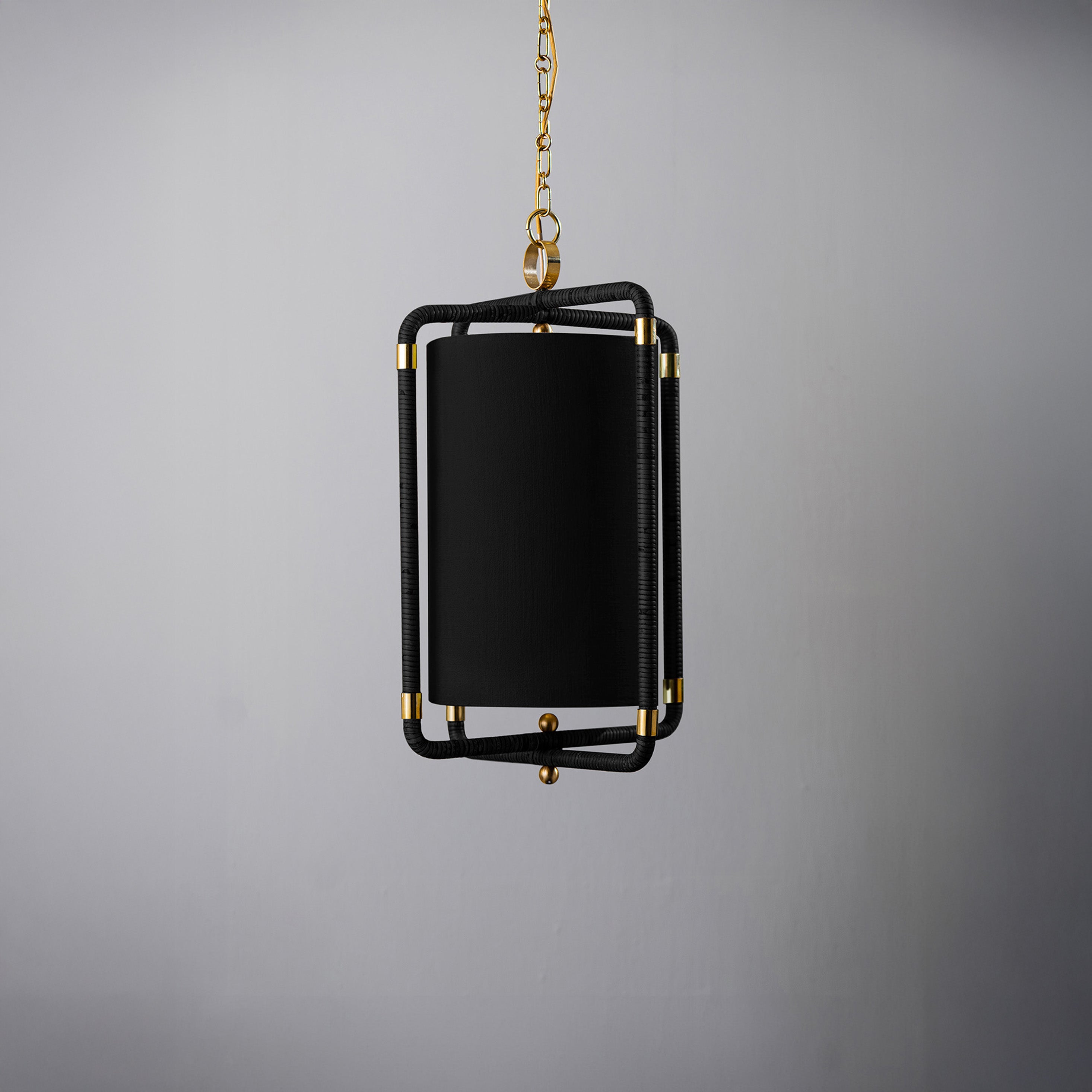 Holden Lantern Ceiling Light - Black and Antique Brass