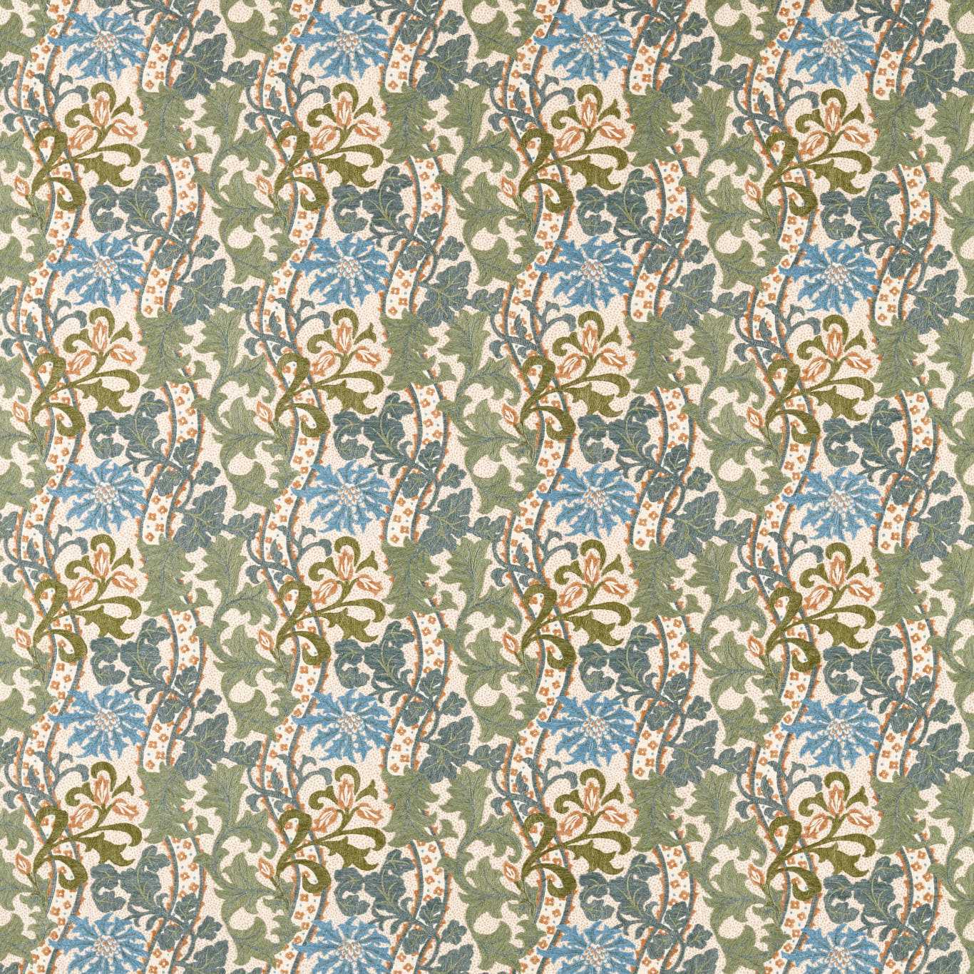 Cornflower Embroidery - Woad / Forest