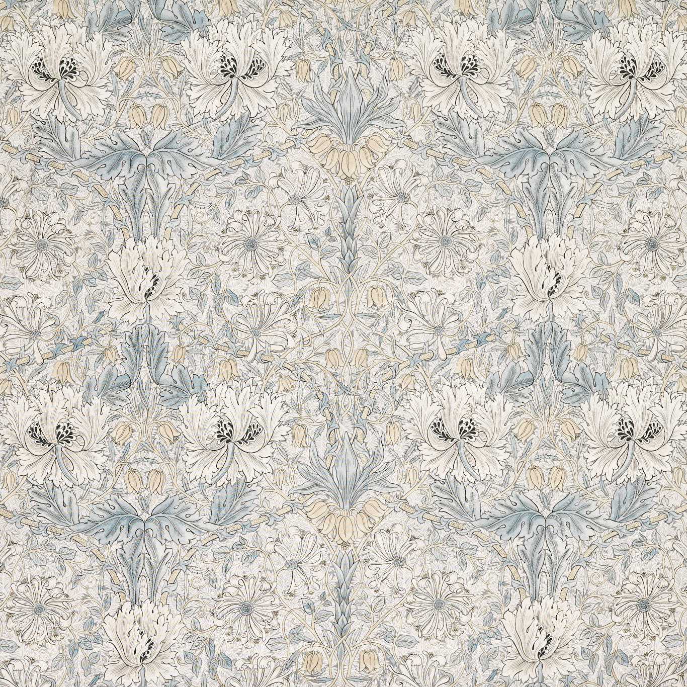 Pure Honeysuckle and Tulip Sheer WW - Soft Blue / Linen