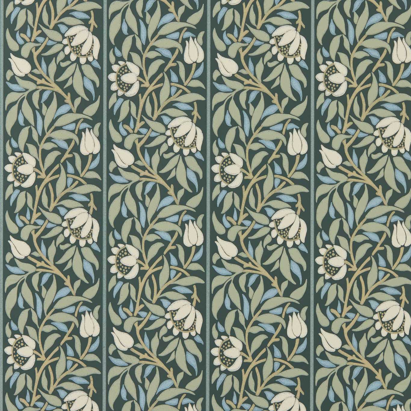 Peony Trellis - Bayleaf / Slate Wallpaper