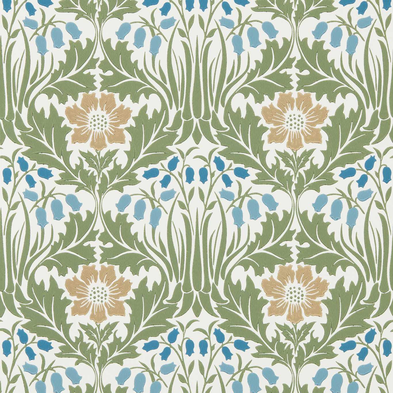 Woodbell & Anemone - Woad / Nettle Wallpaper