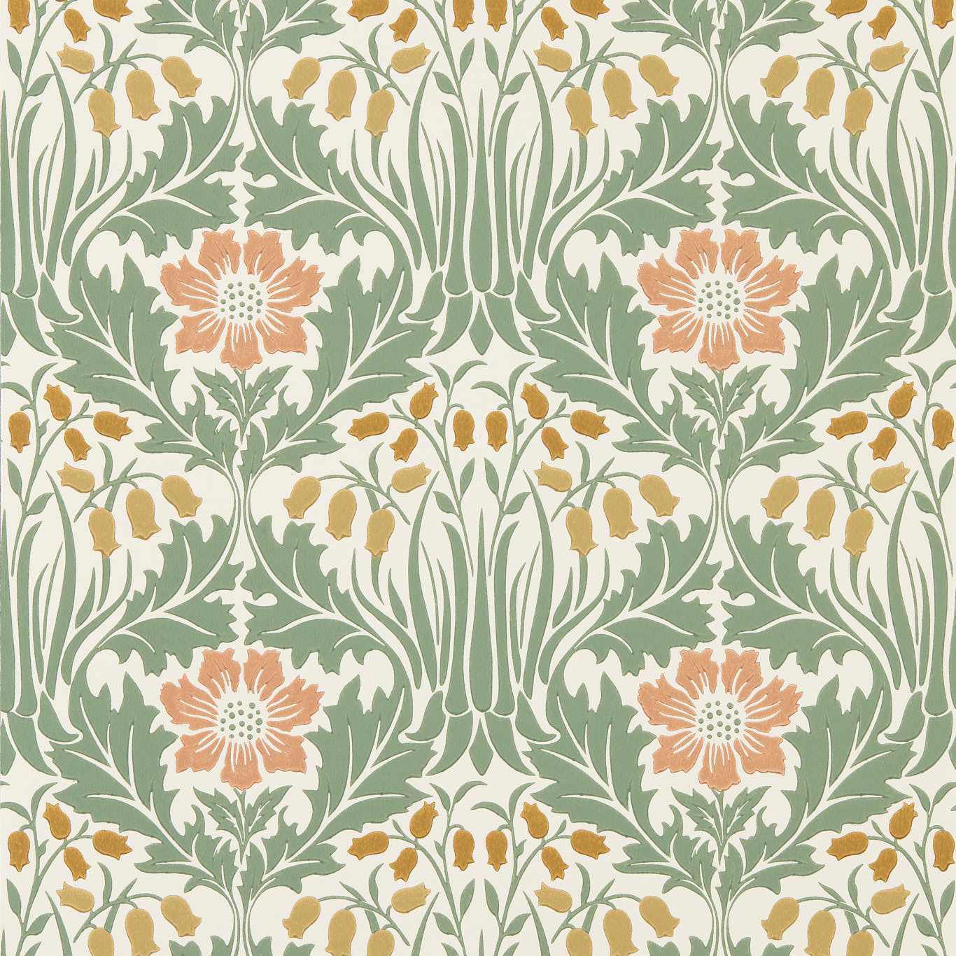 Woodbell & Anemone - Rose / Sage Wallpaper