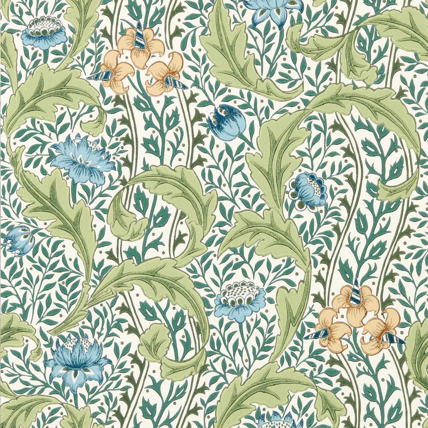 Wild Tulip & Vine - Nettle / Woad Wallpaper