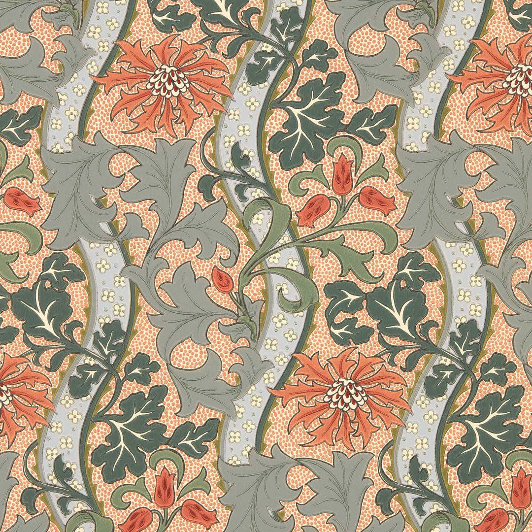 Cornflower - Russet / Teal Wallpaper