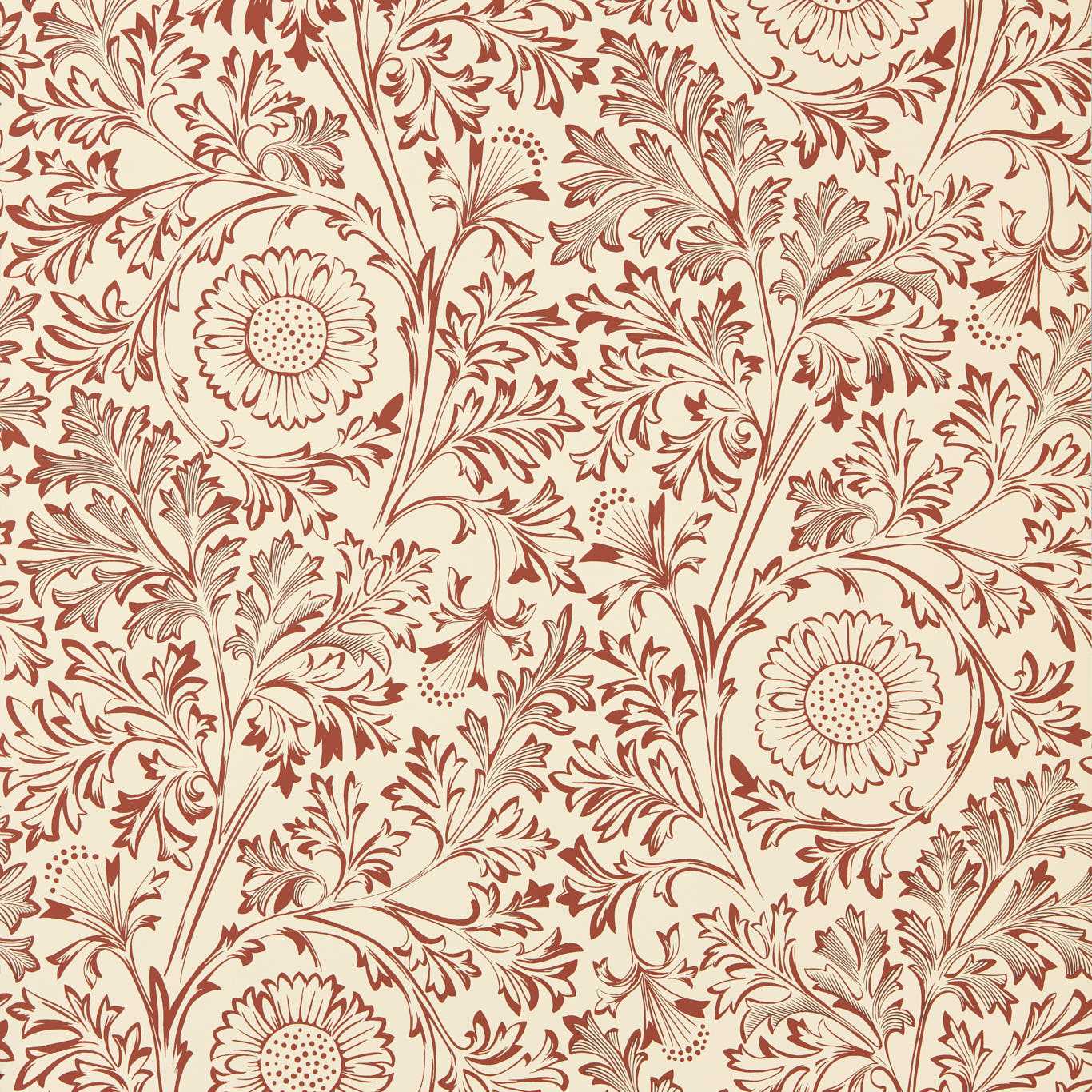 Chamomile - Flax / Madder Wallpaper