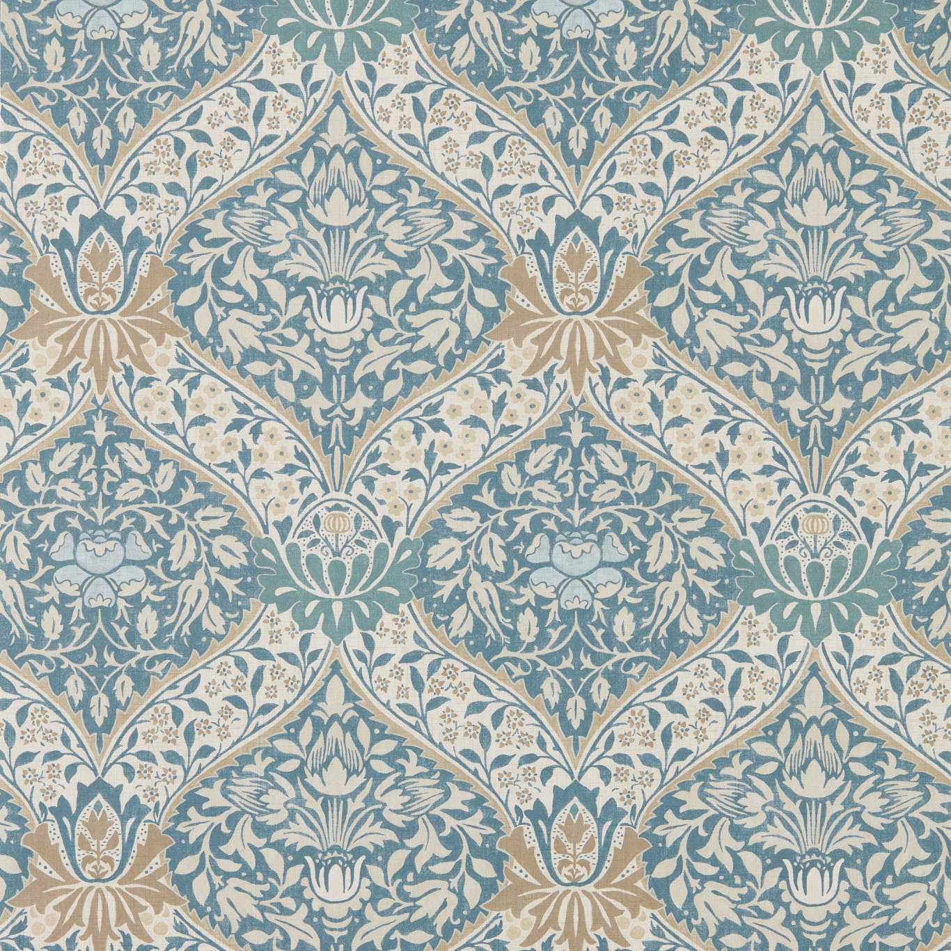 Norbury - Woad / Linen Wallpaper