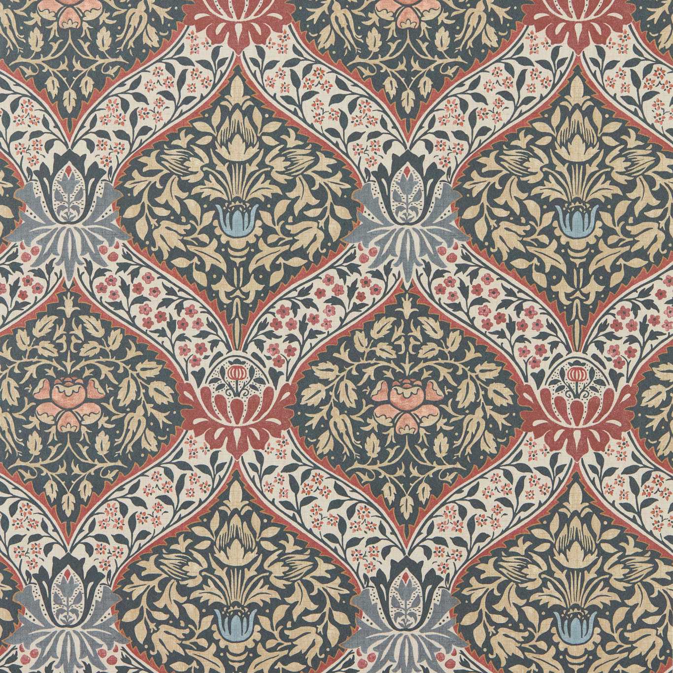 Norbury - Brick / Teal Wallpaper