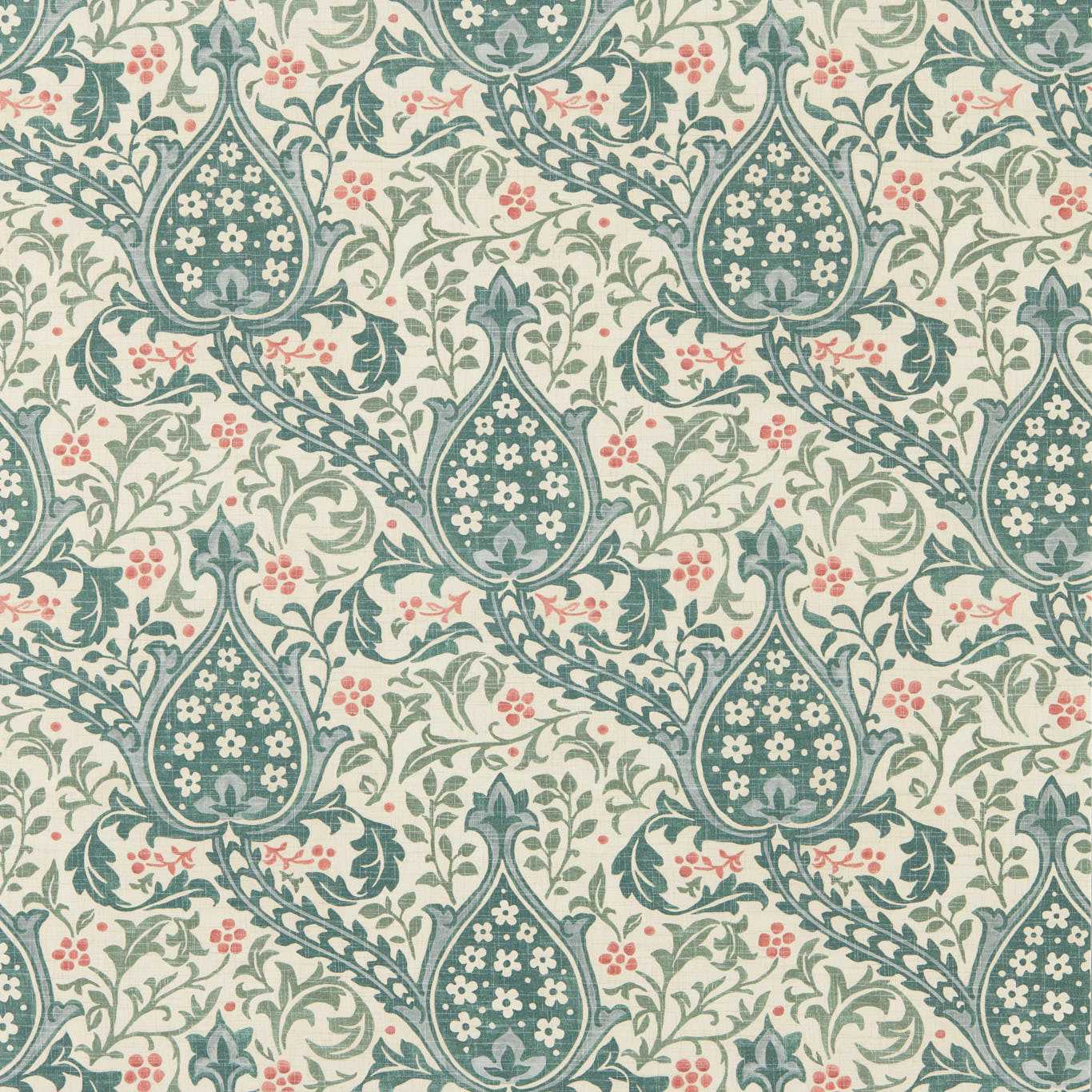 Persian Tulip - Teal Wallpaper