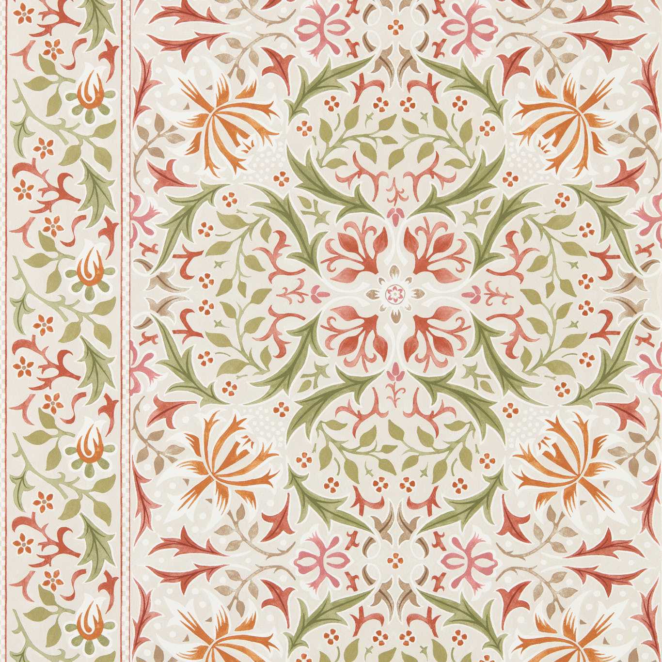 Walthamstow - Rose / Nettle Wallpaper