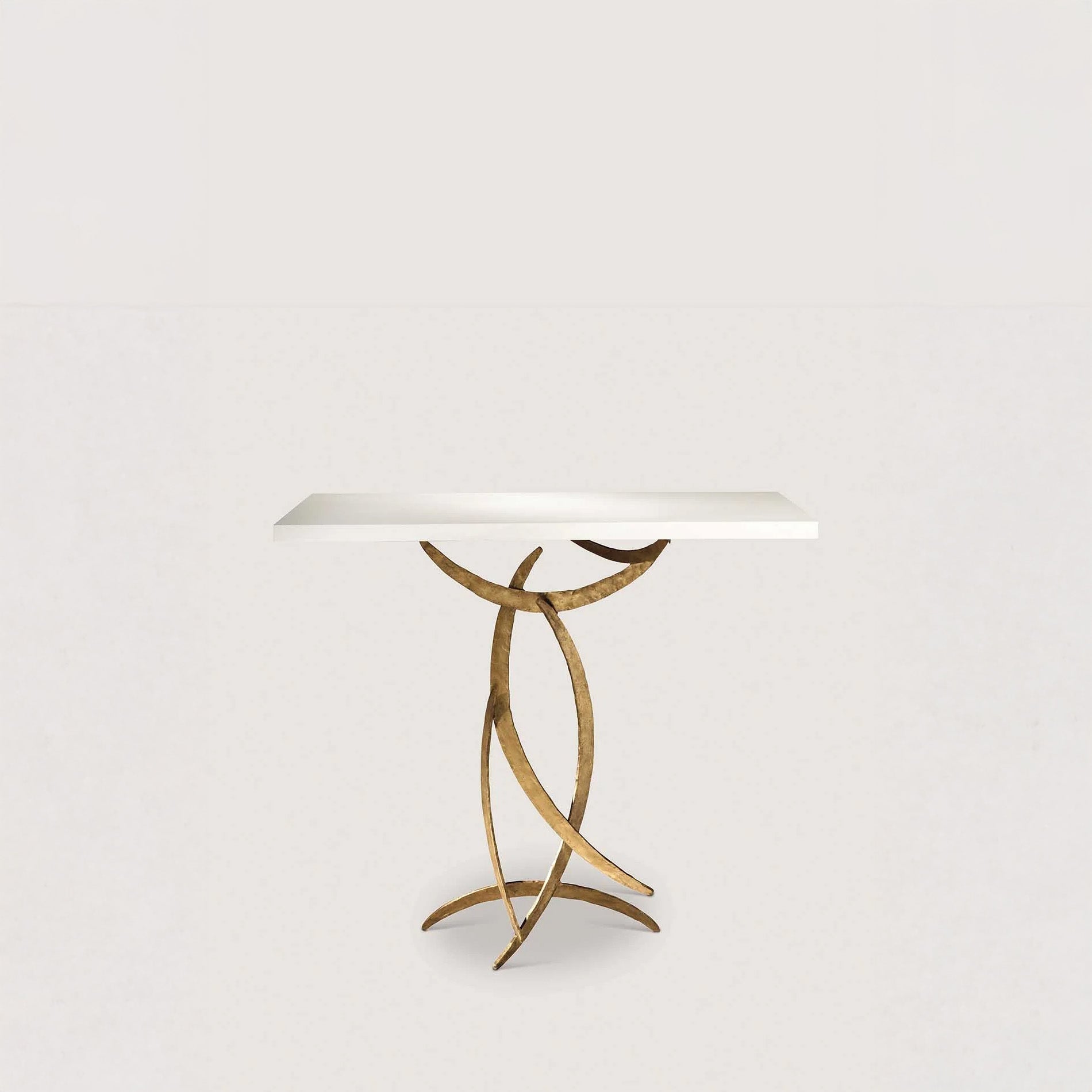 Miro Console - Burnt Silver - Faux Limestone