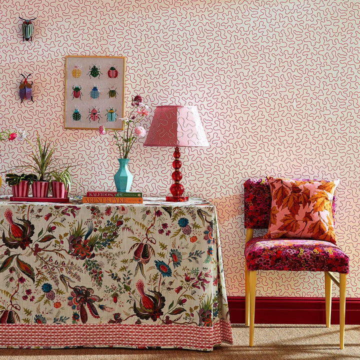 Wiggle Wallcovering - Peridot / Rose Quartz