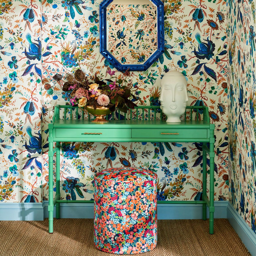 Wonderland Floral Wallcovering - Spinel / Peridot / Pearl
