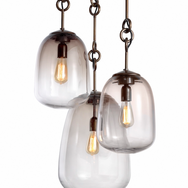 The Matteo Lantern in Ash Finished Opaque Glass