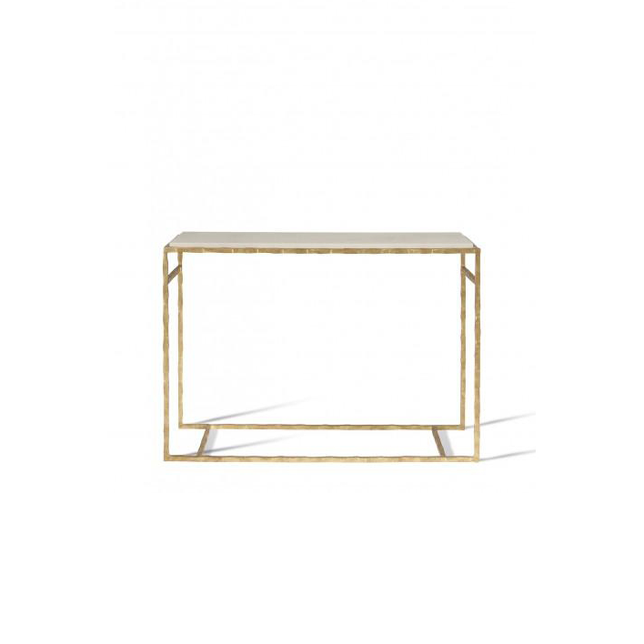 Small Giacometti Console Table - Versailles Gold-Faux Limestone
