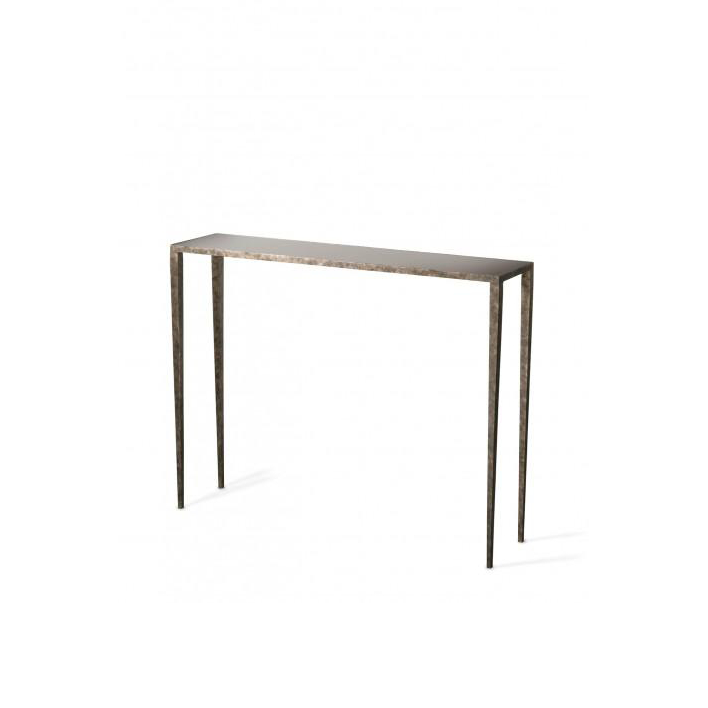 Small Salvatore Console Table - Burnt Silver-Black Glass