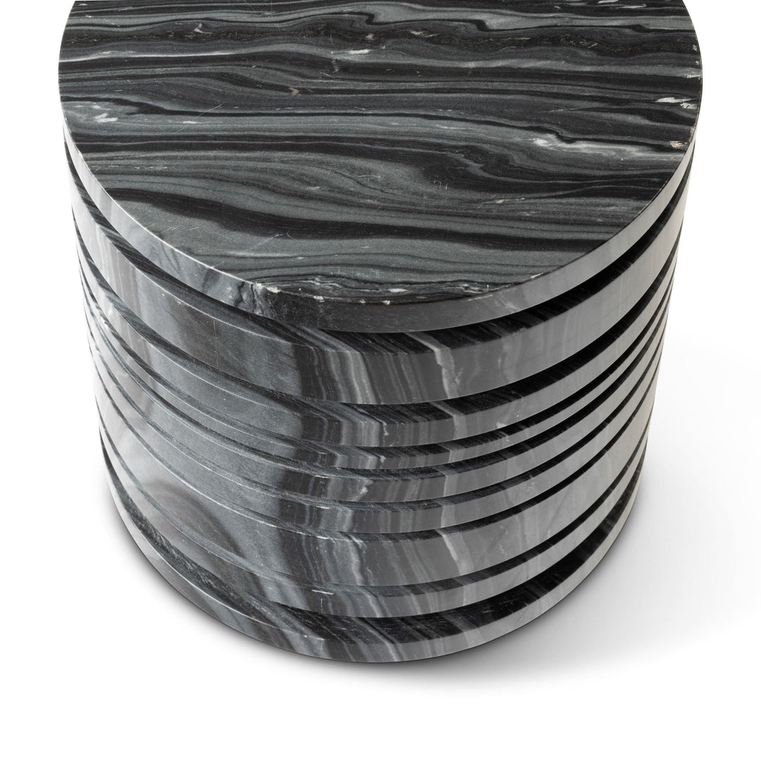 Striated Drink Table - Nero Colonnata