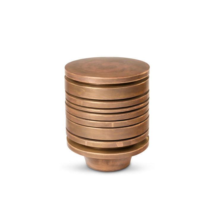 Striated Drink Table - Brass