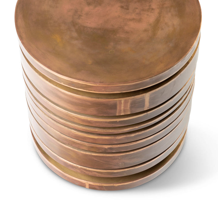 Striated Drink Table - Brass