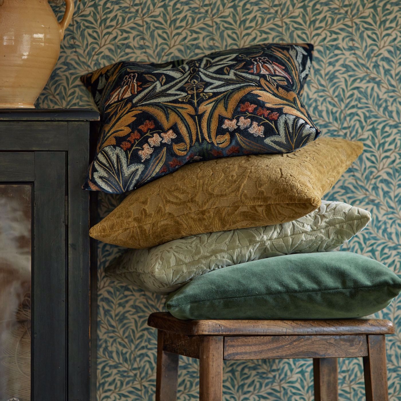 Sunflower Caffoy Velvet - Webbs blue