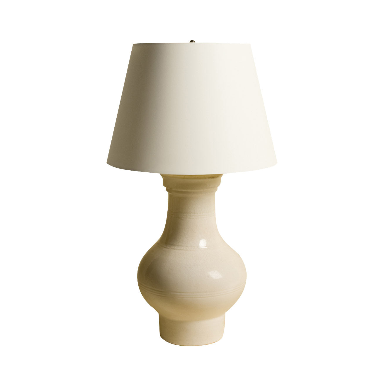 Chinese Ceramic Jar Lamp - Ivory