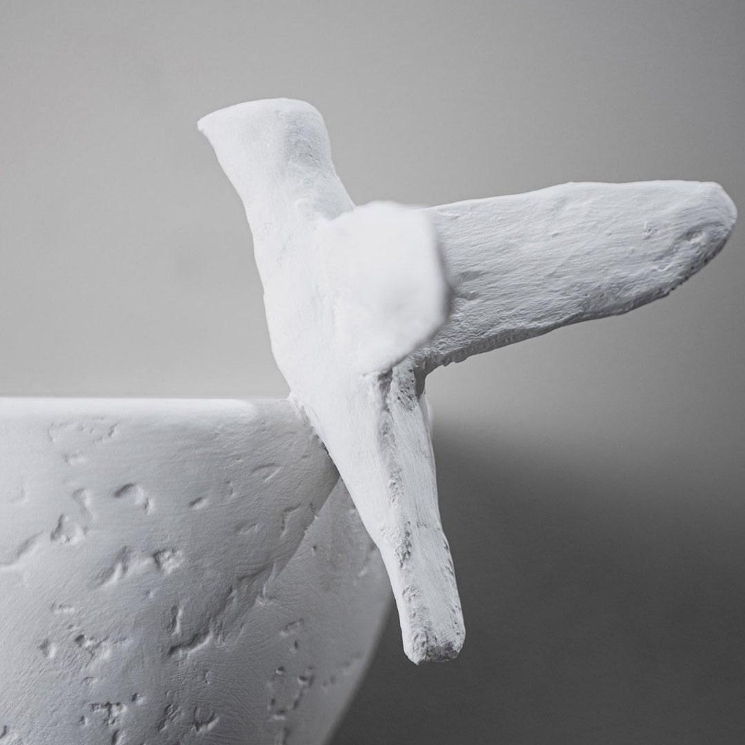 Paradiso Wall Light Centre - Plaster White with Cream Etched Gold