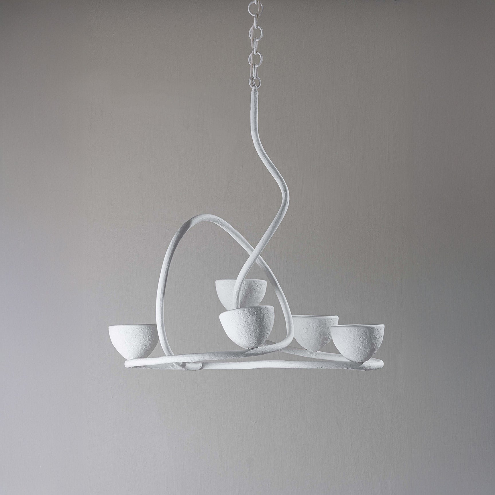 Twisted Compton Ceiling Light - Plaster White