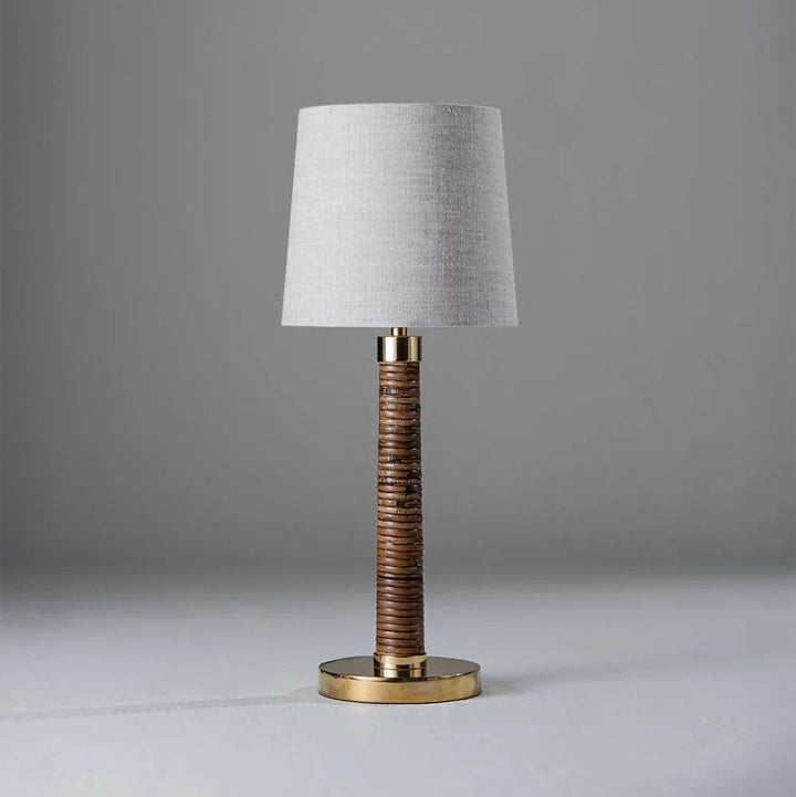 Holden Pillar Lamp - Dark Cane and Brass