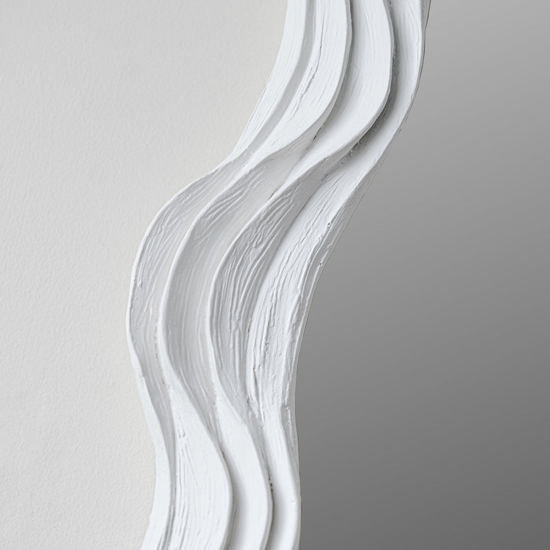 Oval Clam Shell Mirror Large - Plaster White