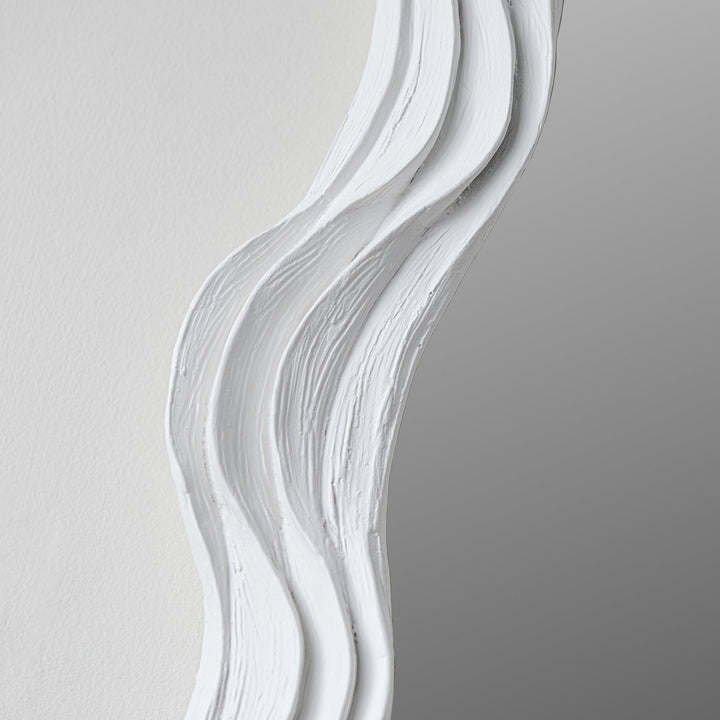 Oval Clam Shell Mirror Large - Plaster White