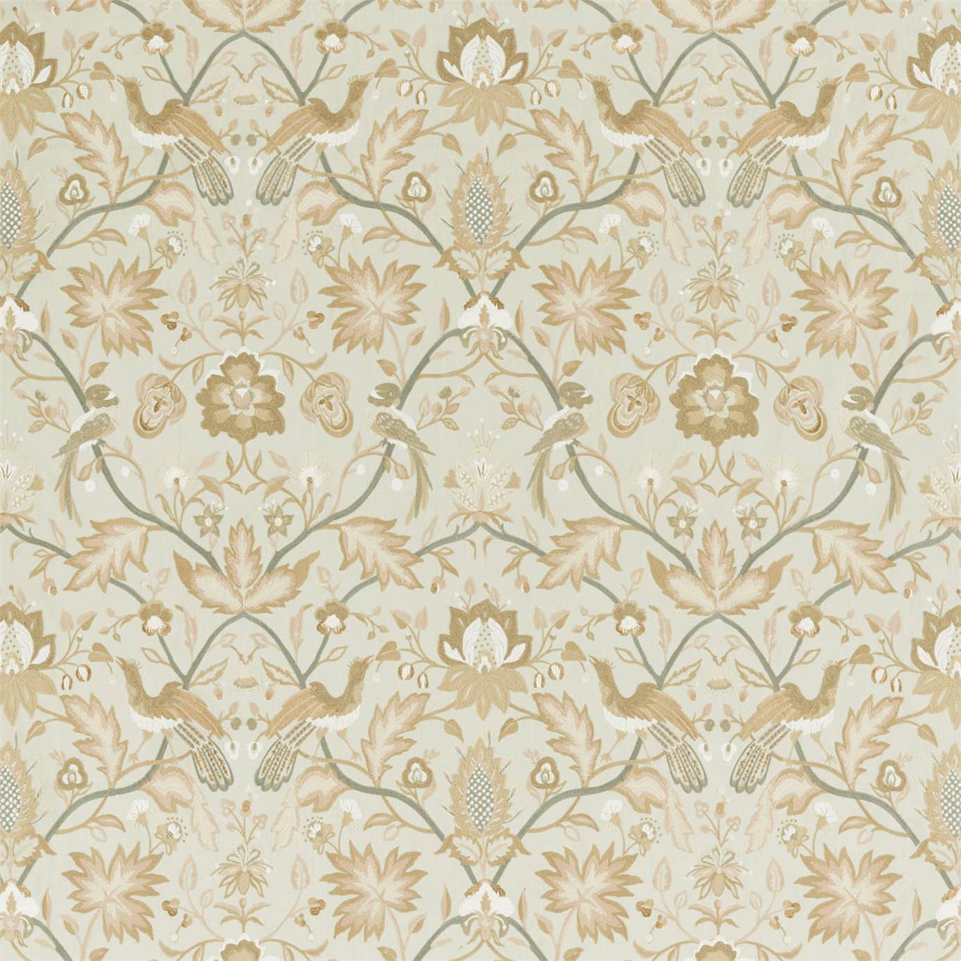 Oiseaux de Paradis Embroidery - Mineral