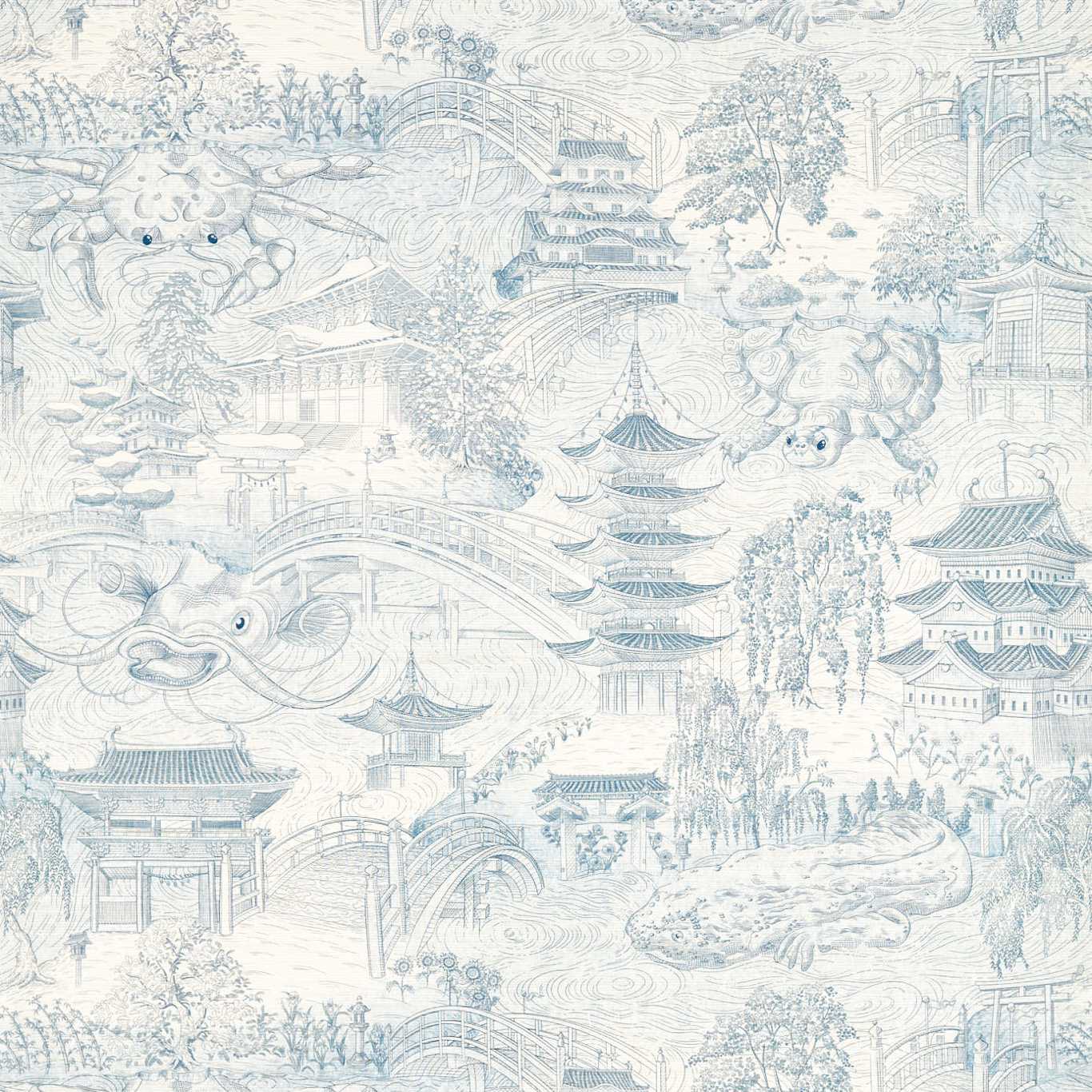 Eastern Palace Wallcovering - Indigo