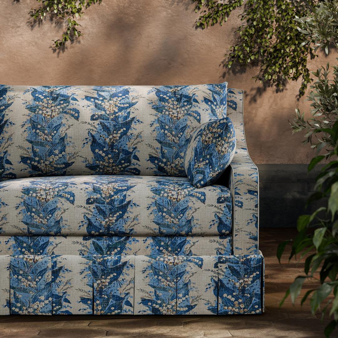 Lily Stripe - Chalk / Blue Stone