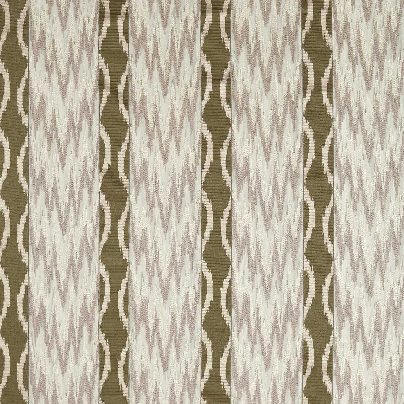 Embroidered Ikat Stripe - Green Stone