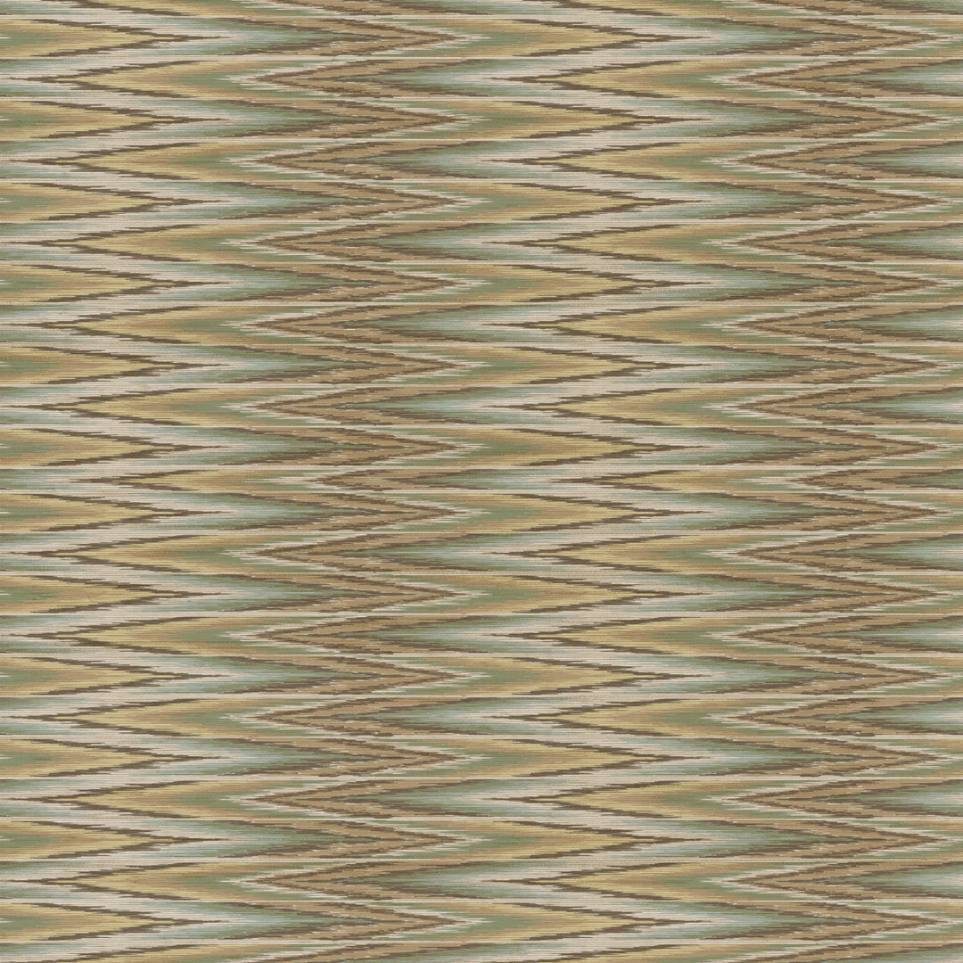 Ziggery Grasscloth - Taupe and Teal