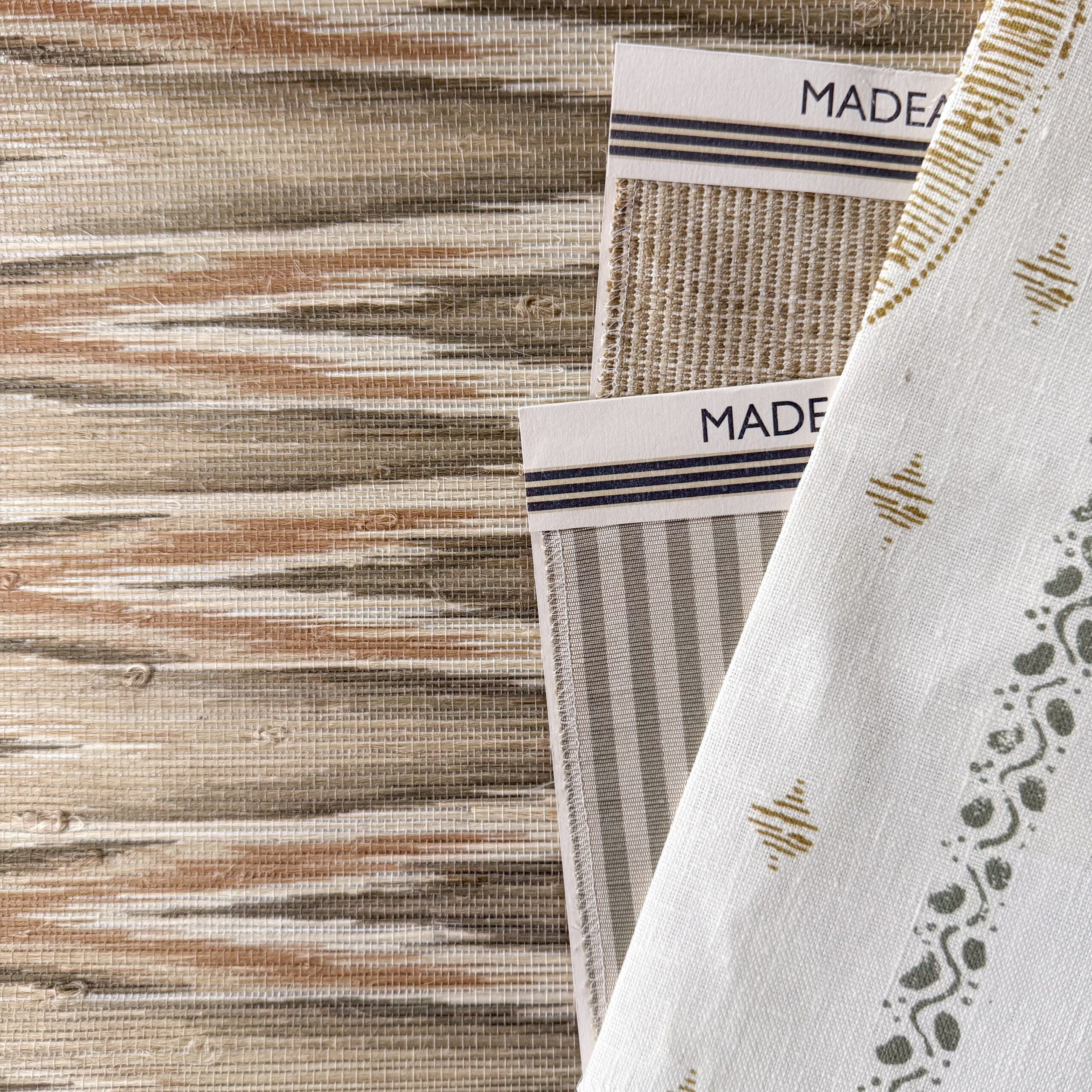 Ziggery Grasscloth - Taupe and Teal