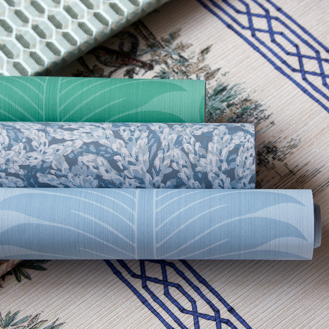 Marsden`s Palm Damask - Blue Stone