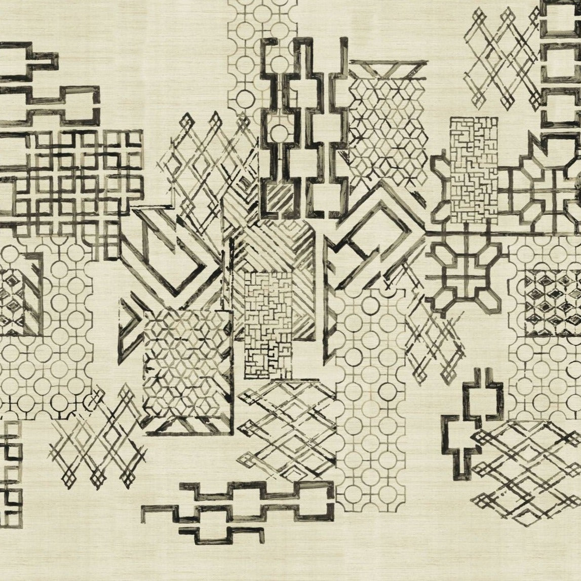 Portcullis Metallic Grasscloth 3 Drops - Iron