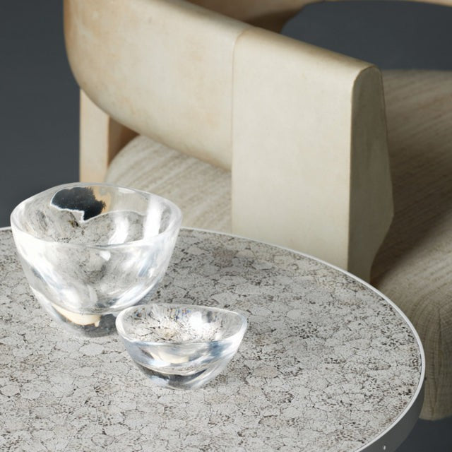 Ammonite Side Table, Tall - White Eggshell