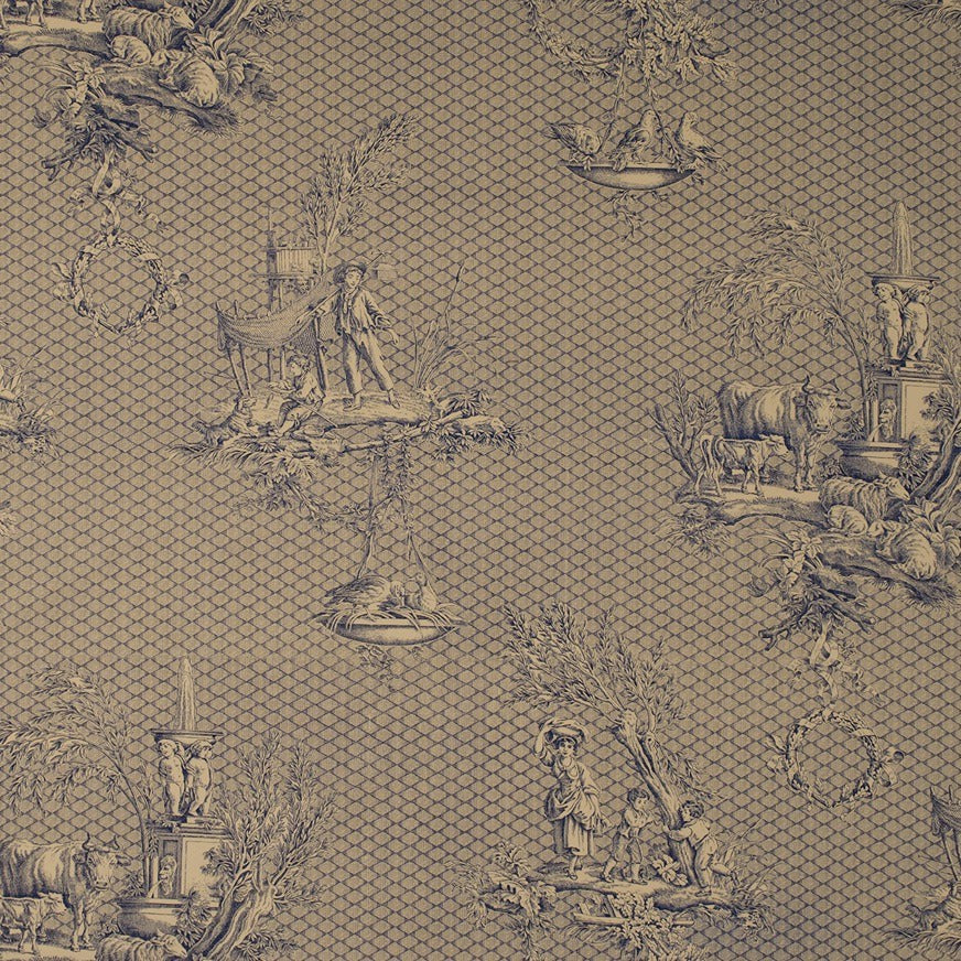 Les Enfants - Blue on Ecru