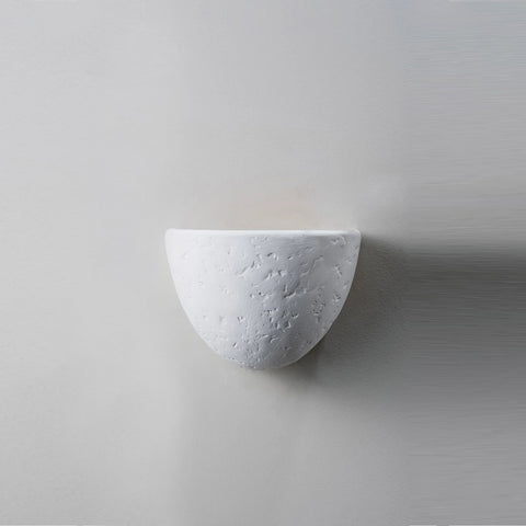 Compton Cup Wall Light - Plaster White with Cream Etched Gold