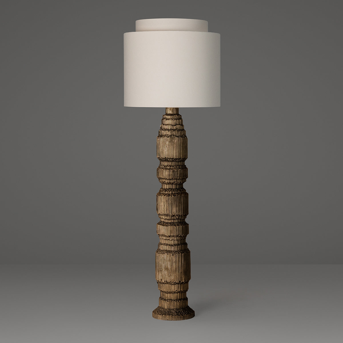 Paglia Floor Lamp - Linen Two-Tier