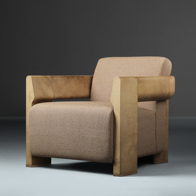 Dais Lounge Chair, Russet Brown Parchment