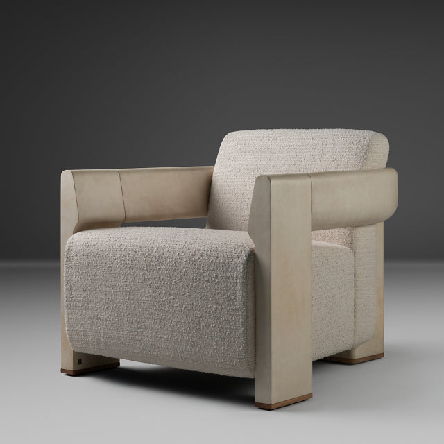 Dais Lounge Chair, Natural Parchment