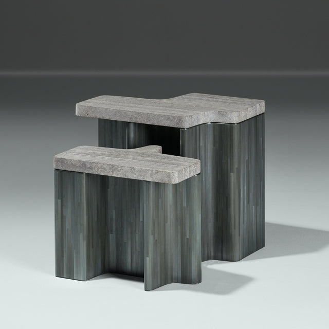 Ondas Side Tables - Shale Grey Straw, Low