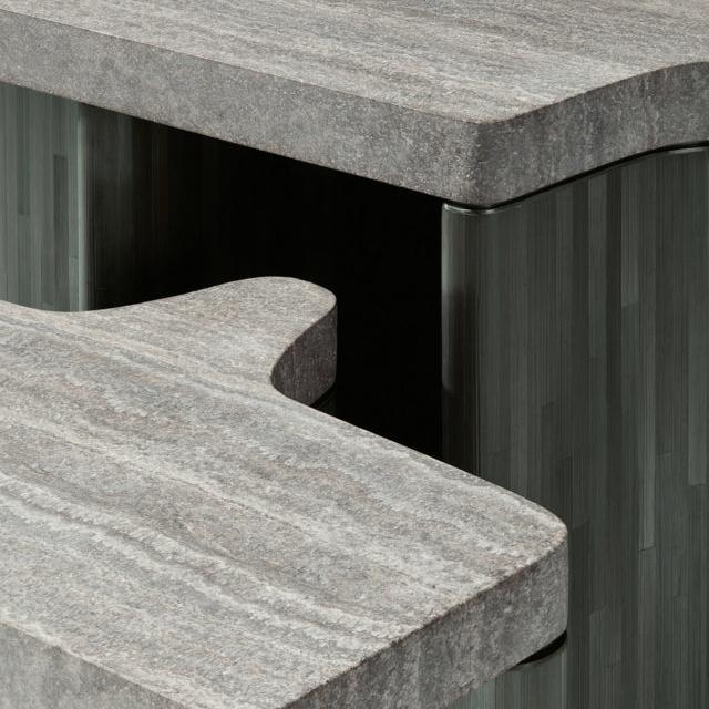 Ondas Side Tables - Shale Grey Straw, Low