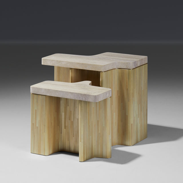 Ondas Side Tables - Burnished Metals Straw, Tall